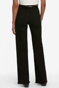 FRAME Le Slim Palazzo Pants in black - women's pants - detail view