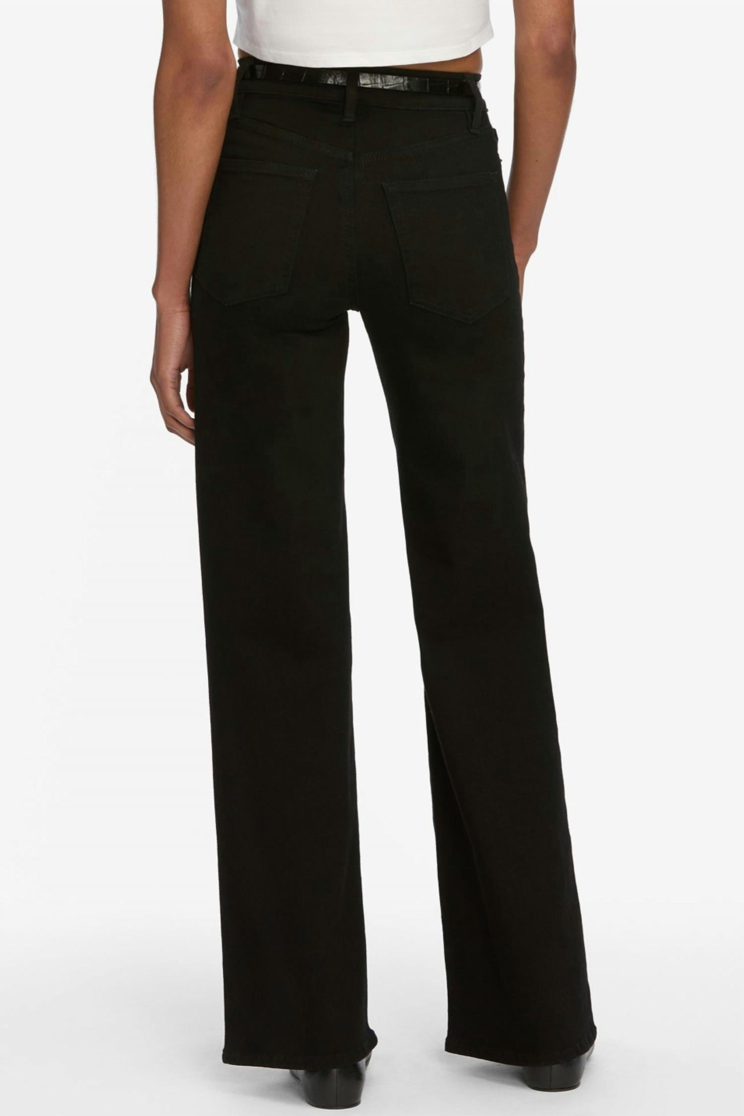 FRAME Le Slim Palazzo Pants in black - women's pants - detail view