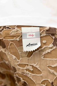 Amicci Franco Camo Shredded Denim Flare Jeans in sand - men's jeans - view 6