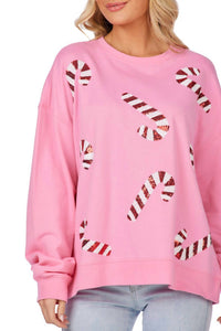Mudpie - Holiday Candy Cane Sweatshirt