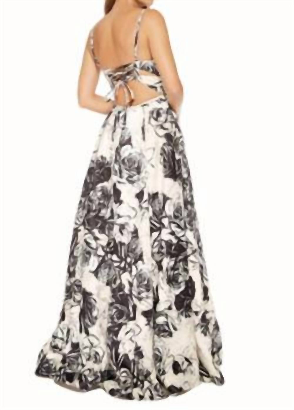 Jacquard print gown
