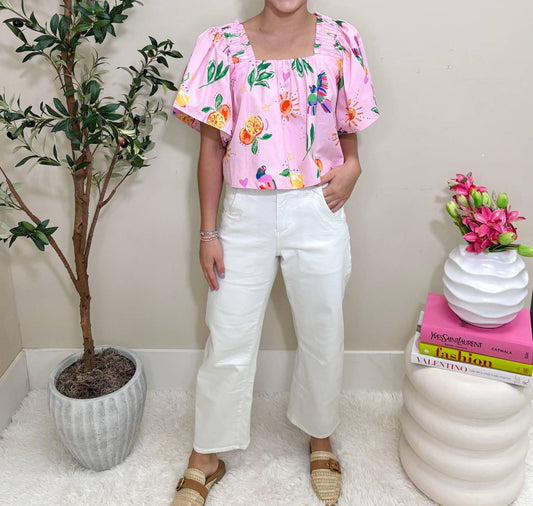 Karlie - Toucan Fruit Square Neck Top