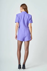 Endless Rose - Short Sleeve Blazer Romper