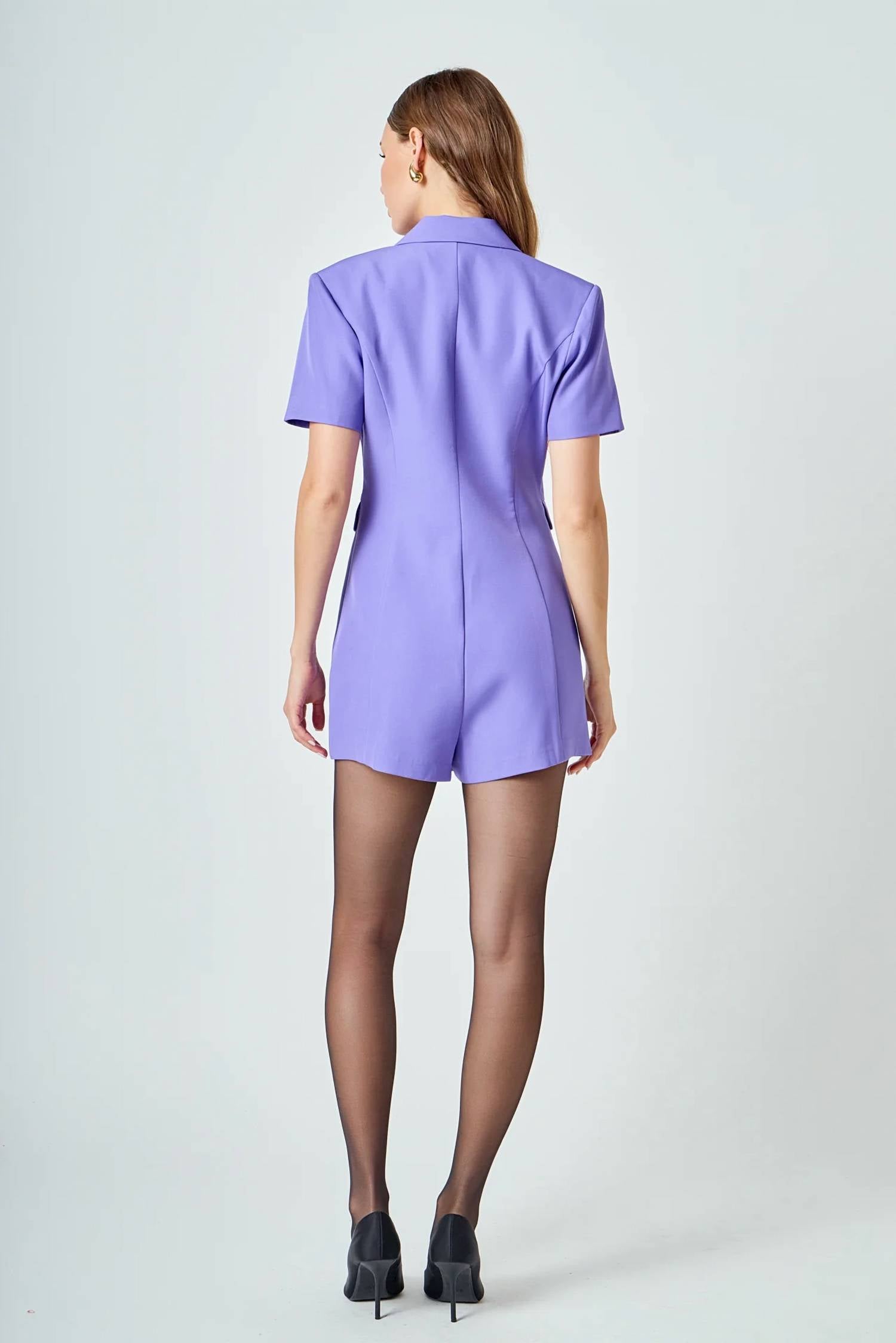 Endless Rose - Short Sleeve Blazer Romper