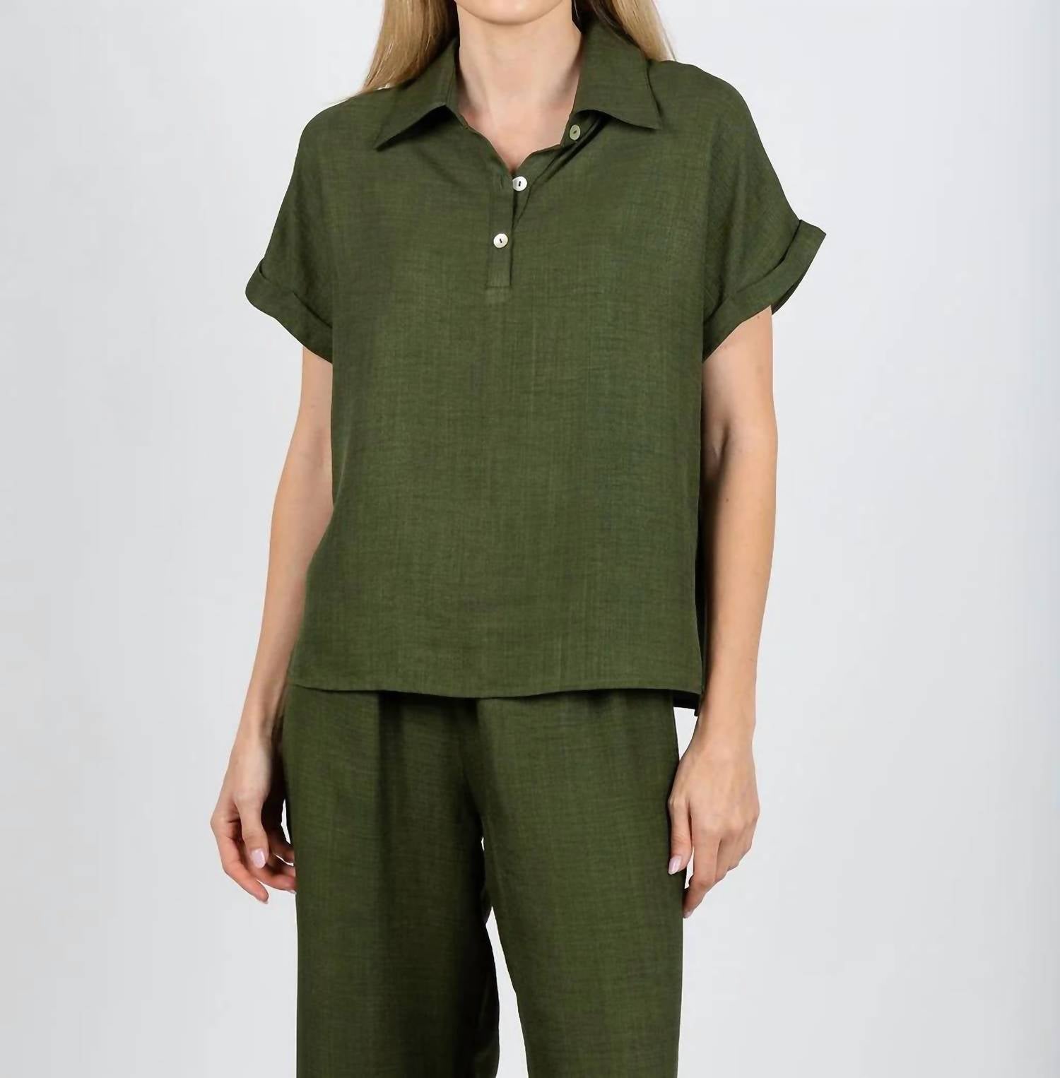 Nally & Millie - Ariel Short Cuffed Sleeves Polo
