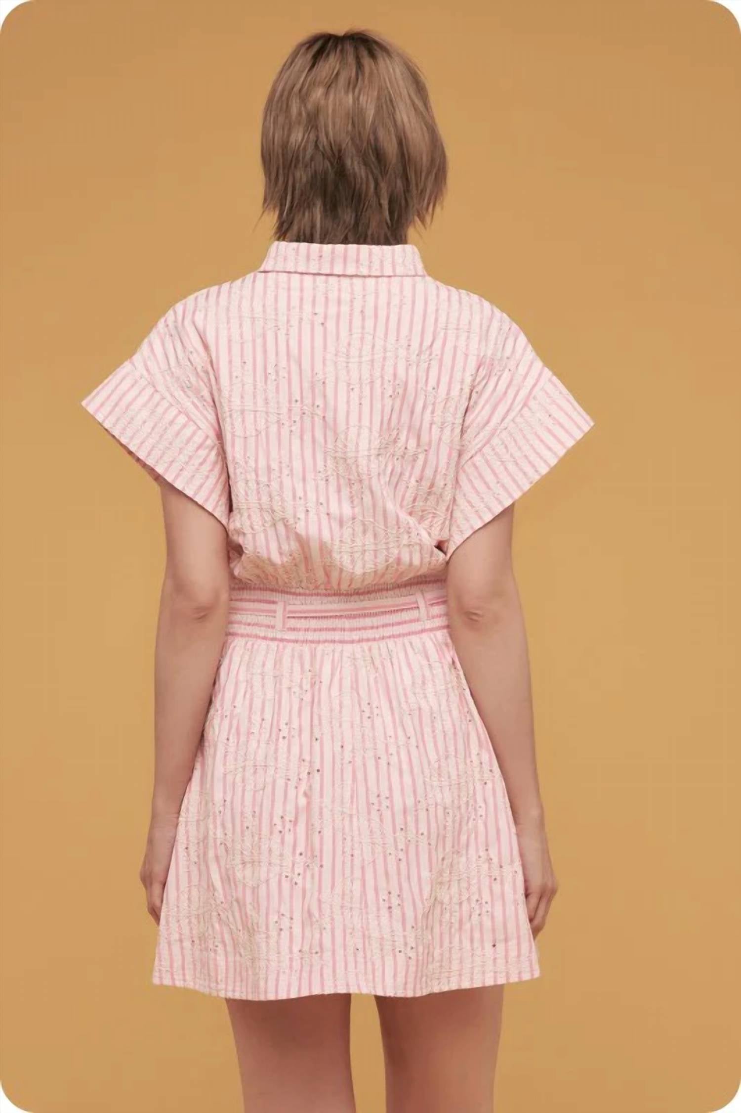 Strut & Bolt - Palm Sunday Embroidered Mini Dress