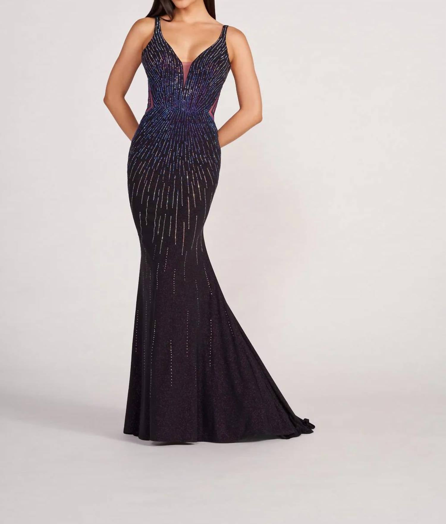 Ellie Wilde - Glitter Sleeveless Evening Dress