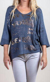 GIGI MODA Lustro Knit Sweater in charcoal - women's sweater