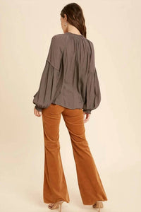 Kori - Midnight Hour Boho Tie Neck Top