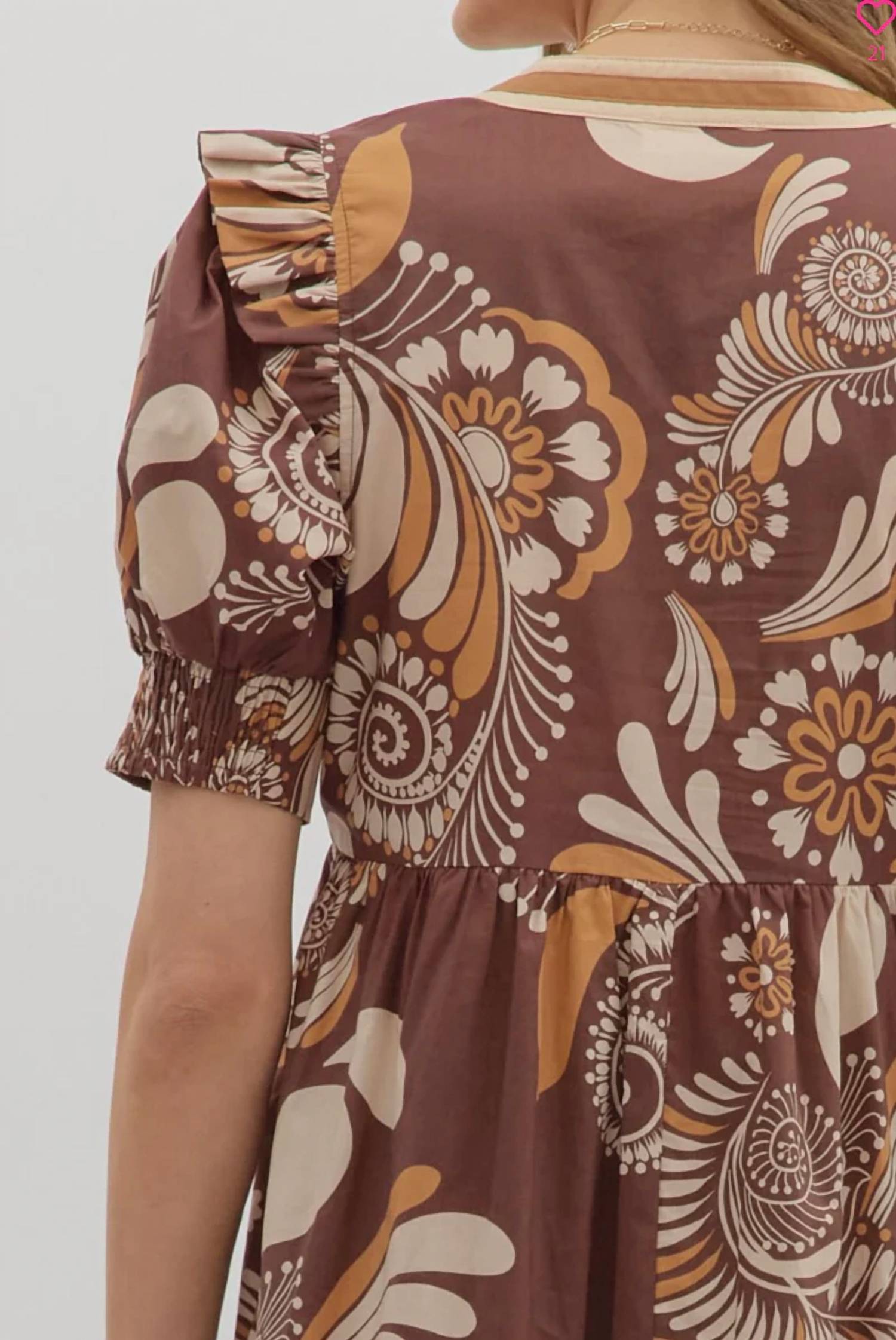 Entro - Paisley Tiered Midi Dress - Plus