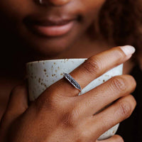 Nina Artisan Crystal Stacking Ring in silver - women's jewelry - view 4