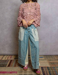 Pol - Round Neck Crochet Cropped Top