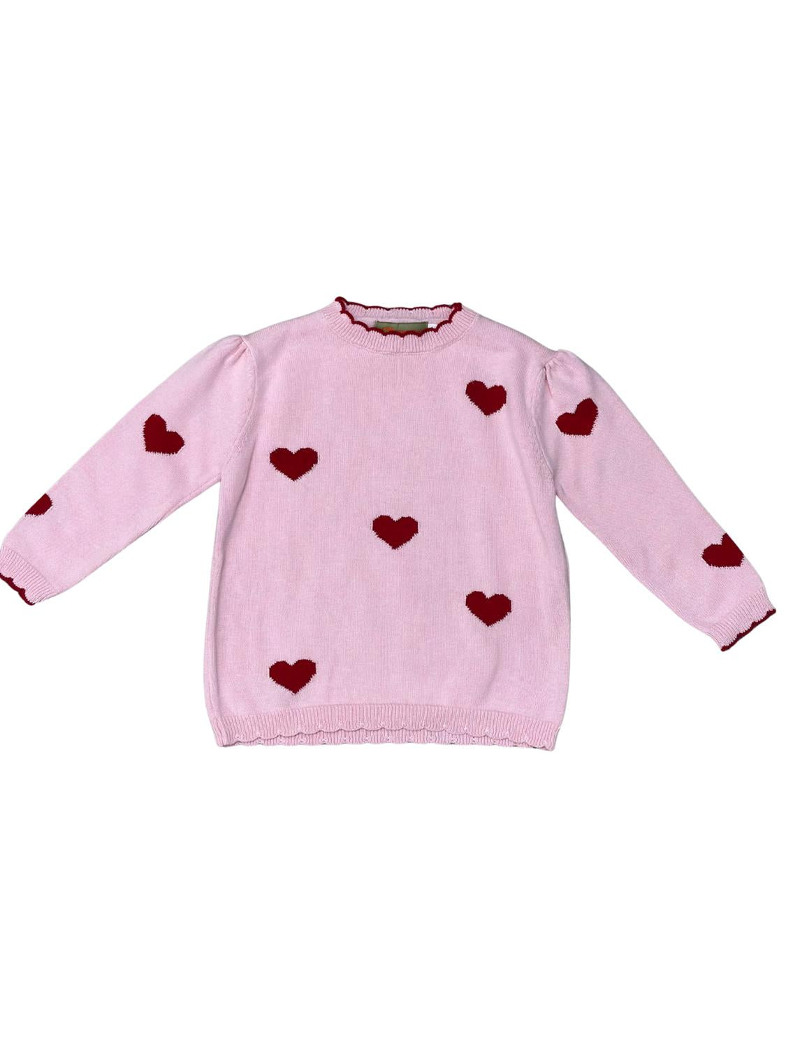 Luigi Kids - Girl's Hearts Crew Sweater