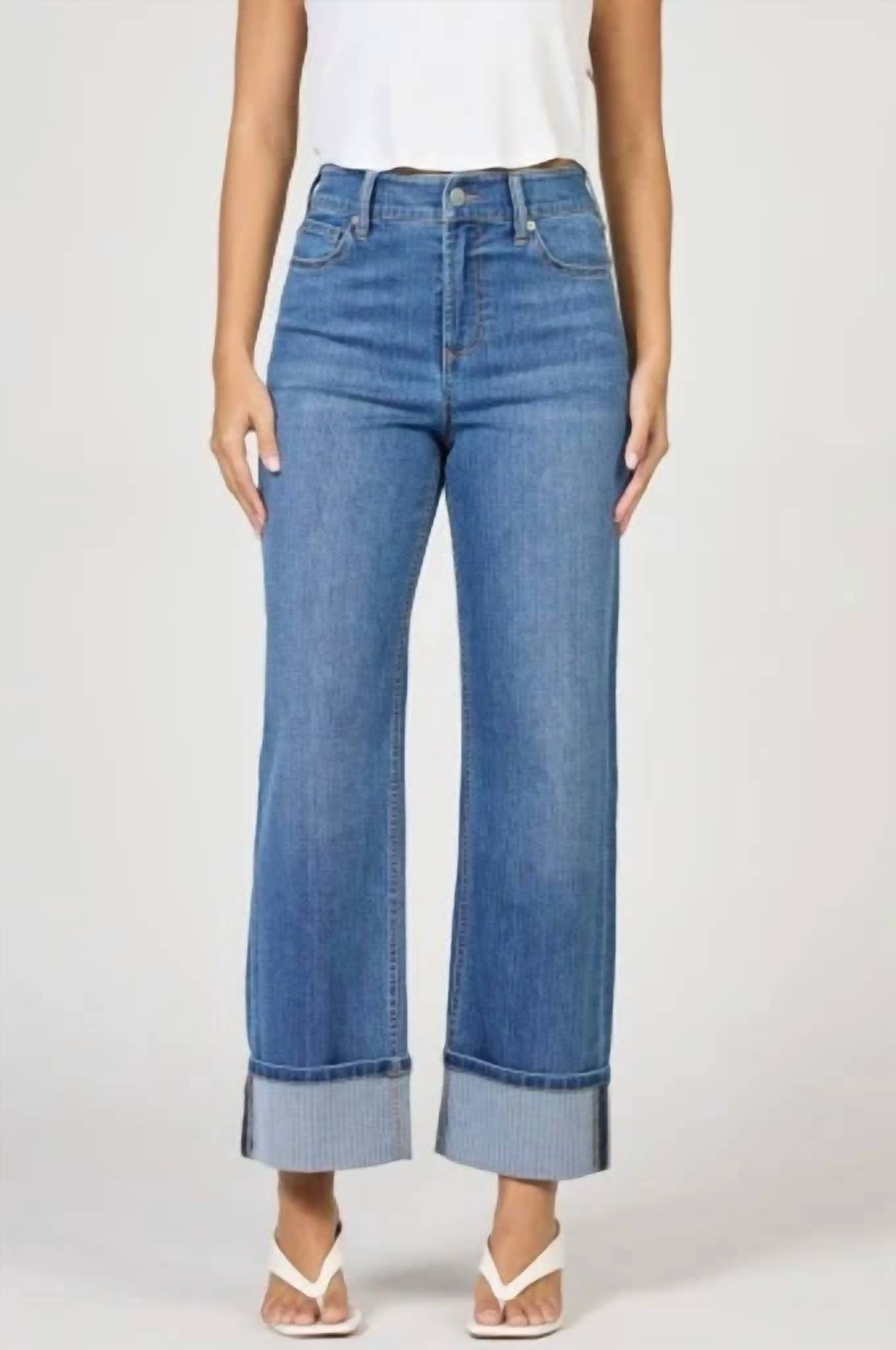 Dear John Denim - Holly High Rise Cuffed Hem Straight Leg Jeans