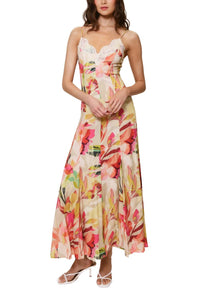 Hutch - Women's Zipper Closure Cami Side Slit A-line Maxi Dress