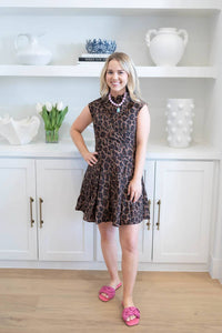 Karlie - Leopard Pleat Dress
