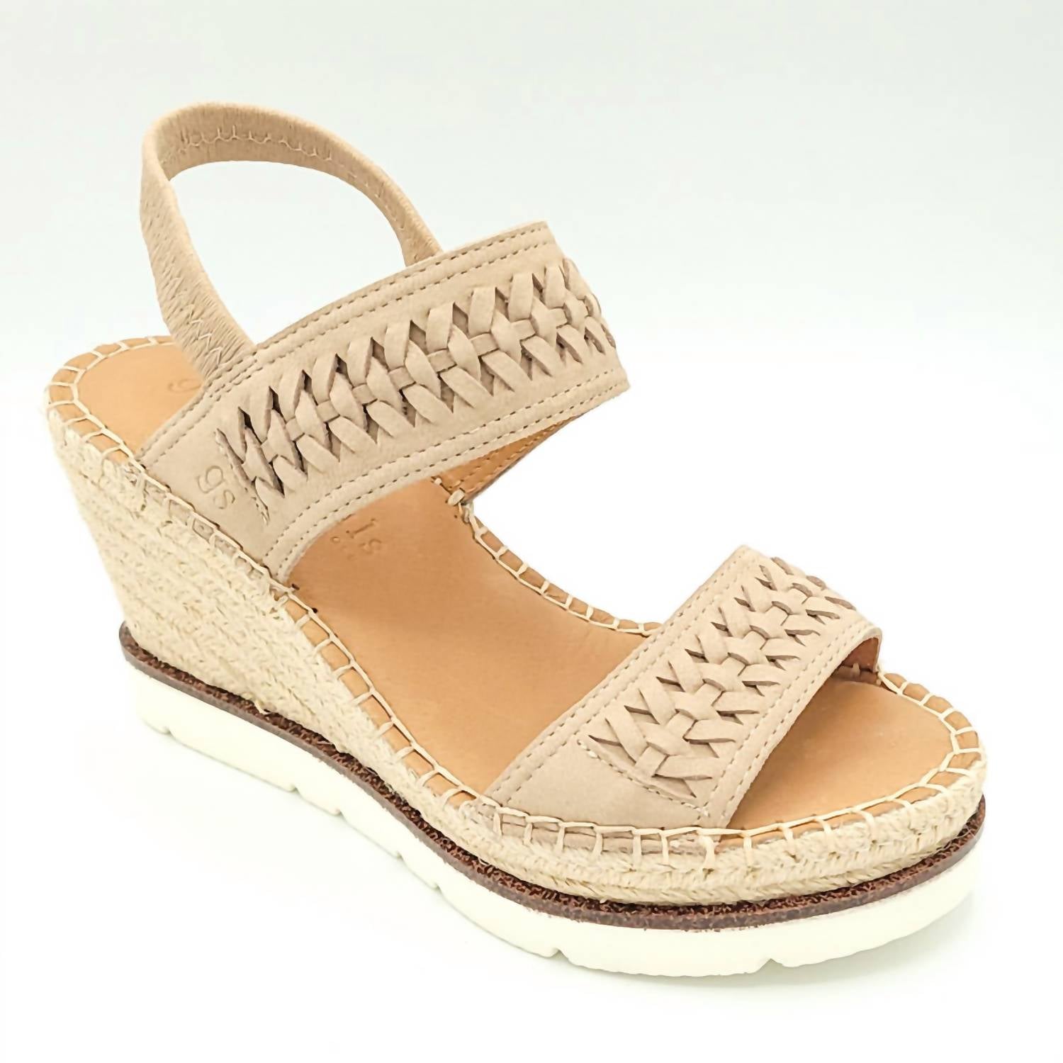Gentle Souls - Women's Elyssa Two Band Braid Wedge Sandal