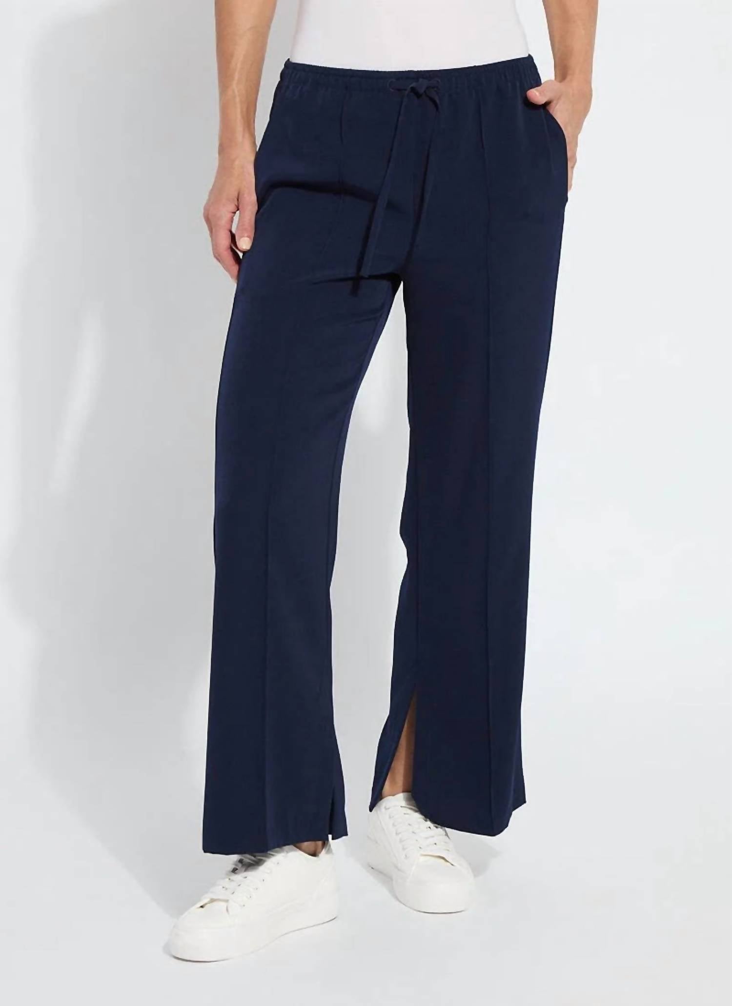 Lysse Women's Genevieve Drawstring Trouser in true navy - women's pants