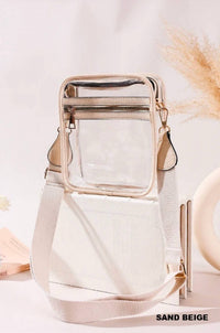 Zenana - Women's Transparent Vegan Leather Crossbody Purse