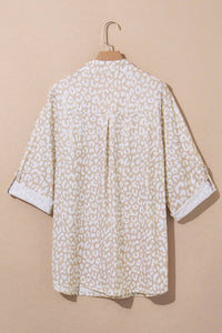 Dear Lover - Apricot Leopard Vneck Plus Size Top