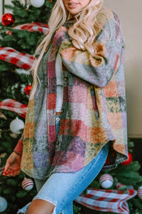 Little Daisy Closet - Women's Brushed Plaid Pocketed Jacket