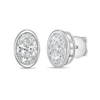 Diana M Jewels - Women's Oval Lab-grown Diamond Stud Earrings (7.00 Tcw) - Elegant