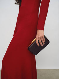 Reiss Vivienne Cut Out Knitted Dress in red - women's dress - alternate view