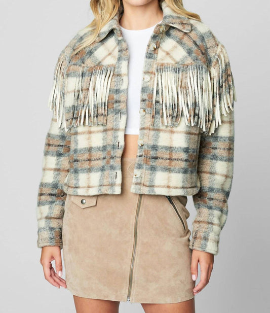 Crop Fringe Shacket