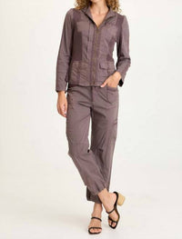 XCVI Murphy Poplin Fitted Zip Jacket in virtuoso pigment - women's jacket - view 4
