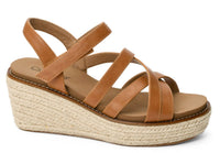 Corkys Footwear Women's All Nighter Wedge Sandal in brown - women's shoe
