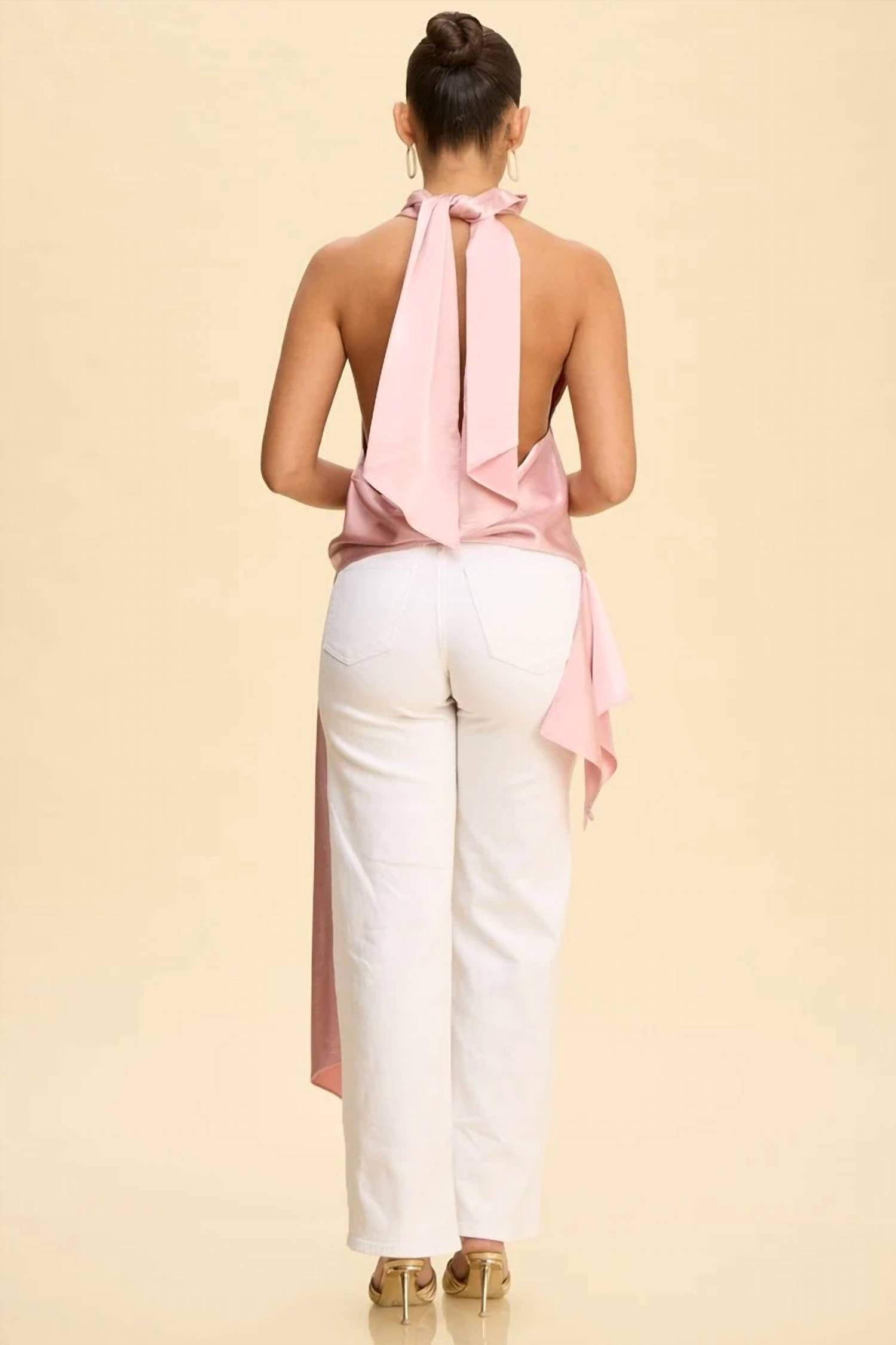 Luxxel - Halter Uneven Hemline Tunic Top