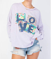 Easel - Love Patch Mineral Wash Top