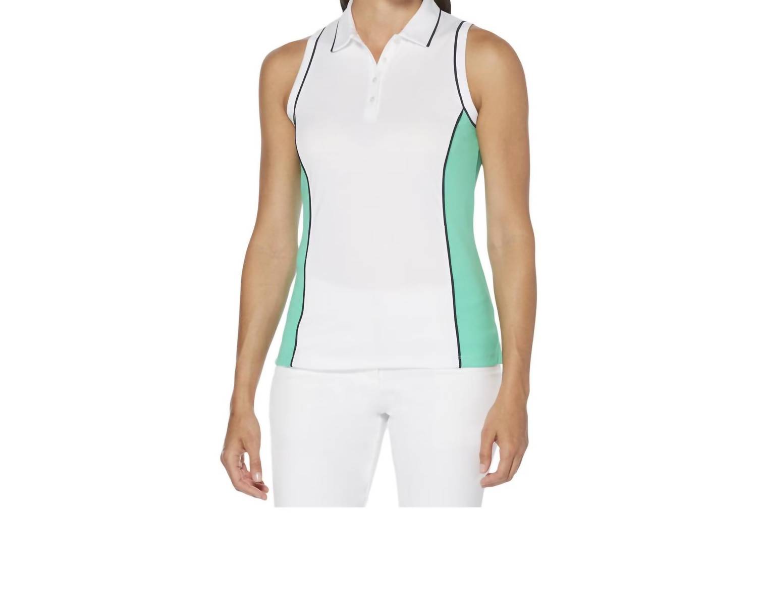 Pga Tour - Women's Colorblocked Sleeveless Golf Polo