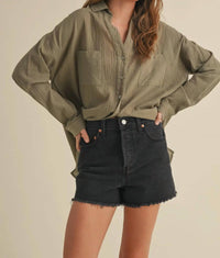 Miou Muse - Belly Basic Button Down Shirt
