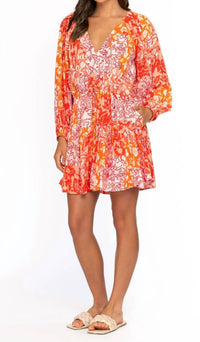 Tolani - V-neck 3/4 Sleeve Mini Dress
