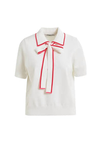 Essentiel Antwerp - Polo With Self-tie Fabric Scarf Top