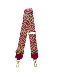 Made in Italy Women's Woven Guitar Style Bag Strap in italy women s woven guitar style bag strap in fushia - women's item