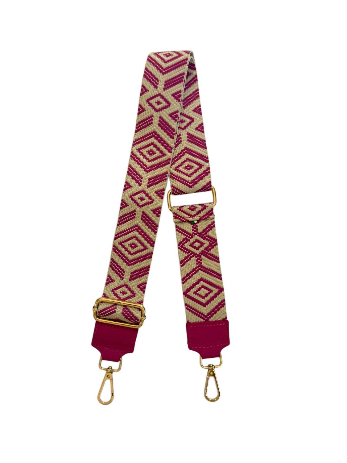 Made in Italy Women's Woven Guitar Style Bag Strap in italy women s woven guitar style bag strap in fushia - women's item