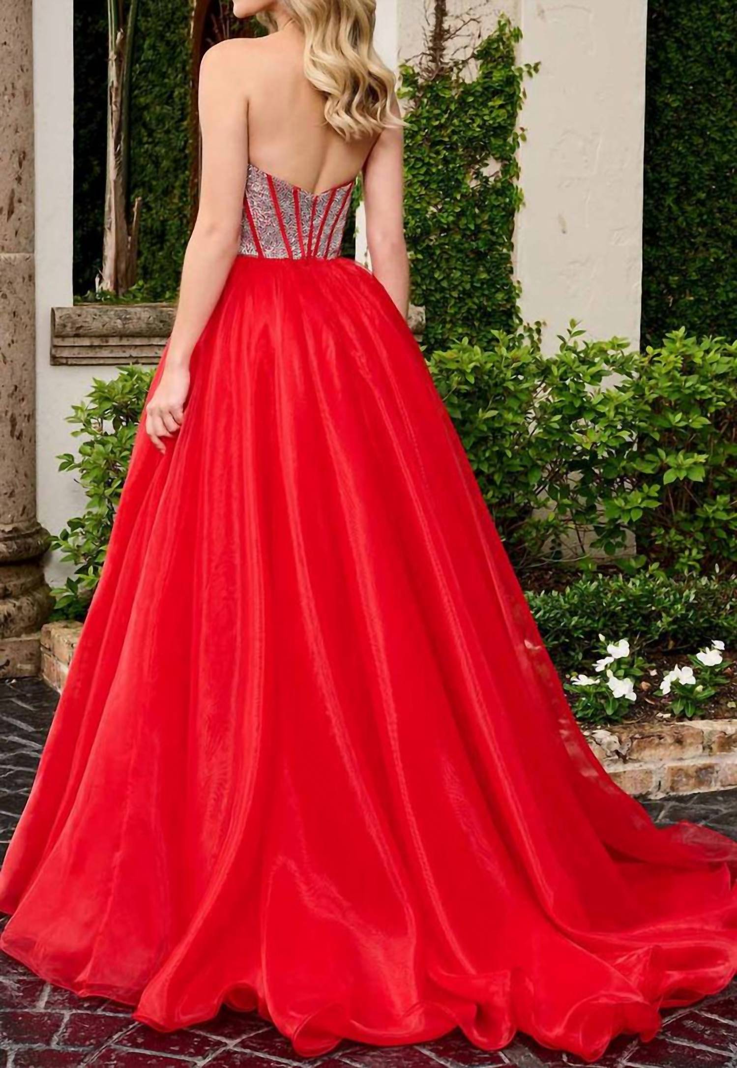 Rachel Allan - Rhinestone Beaded Corset Ballgown