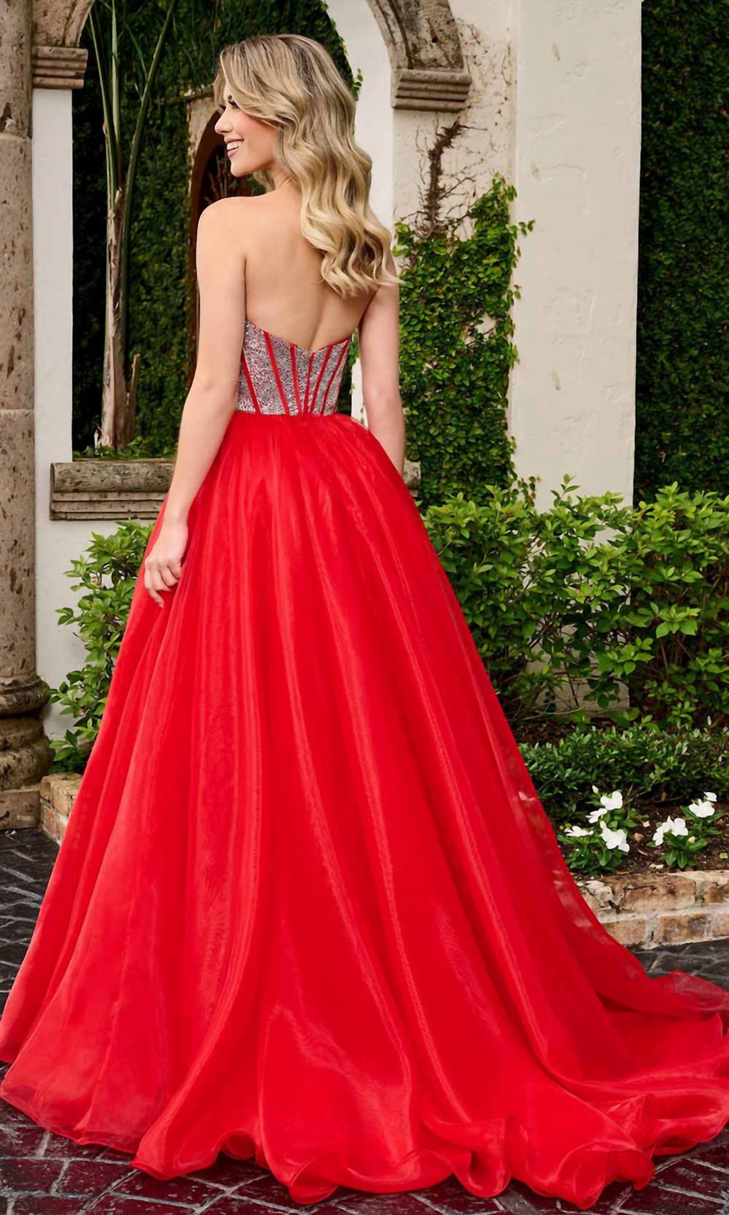 Rachel Allan - Rhinestone Beaded Corset Ballgown
