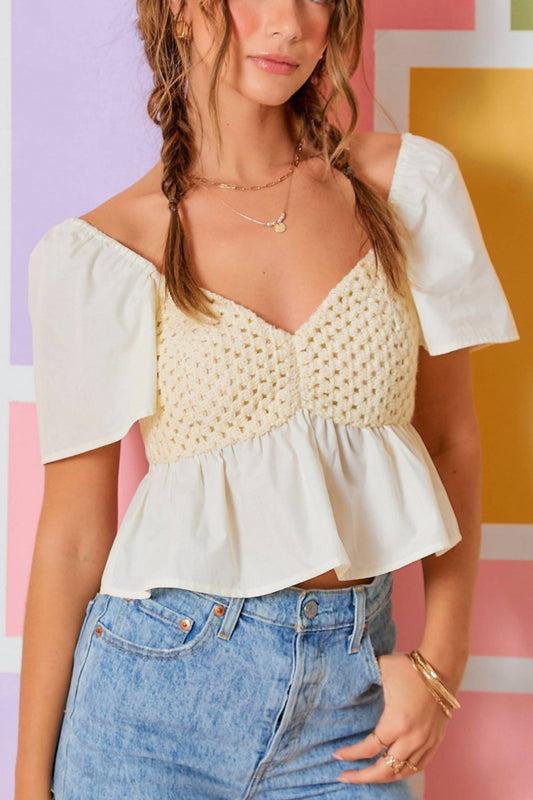 Day + Moon - Crochet Babydoll Top