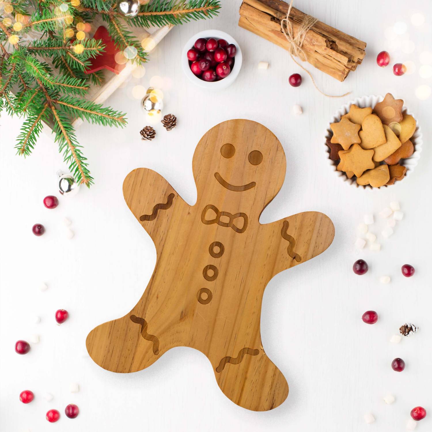 Creative Gifts International - Gingerbread Man Pine Wood Board - 15" x 11.5"