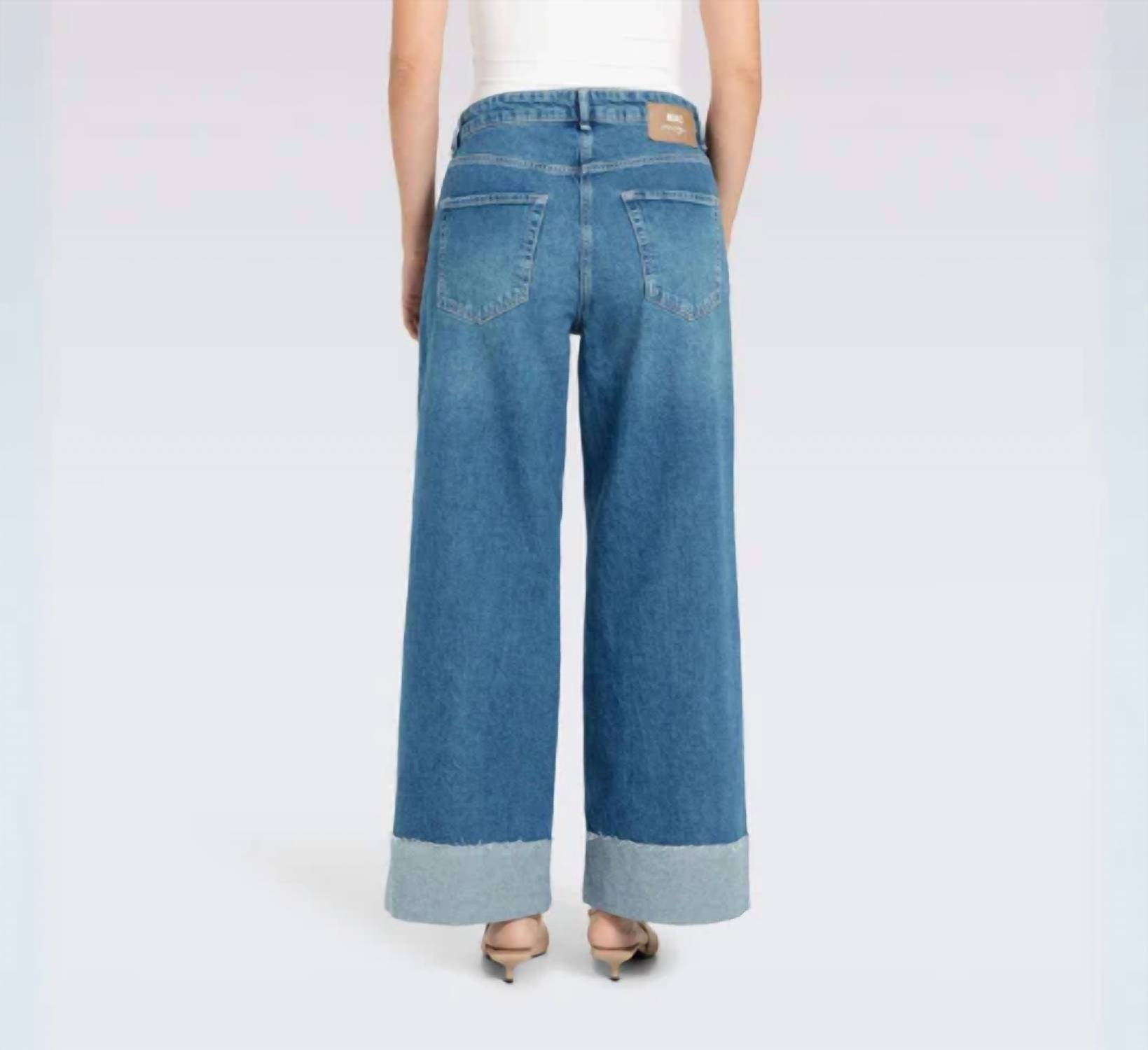 Mac Jeans - Nevada Super Wide Raw Hem Cuff Jeans