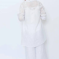 Blueberry - Sheer Button Up Tunic