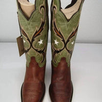 Azulado Women's Bonnie Western Cowgirl Boots in green brown - women's shoe - view 4