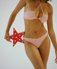 Dippin' Daisy's Amalfi Rockstar Bikini Top in red - women's swimwear - detail view