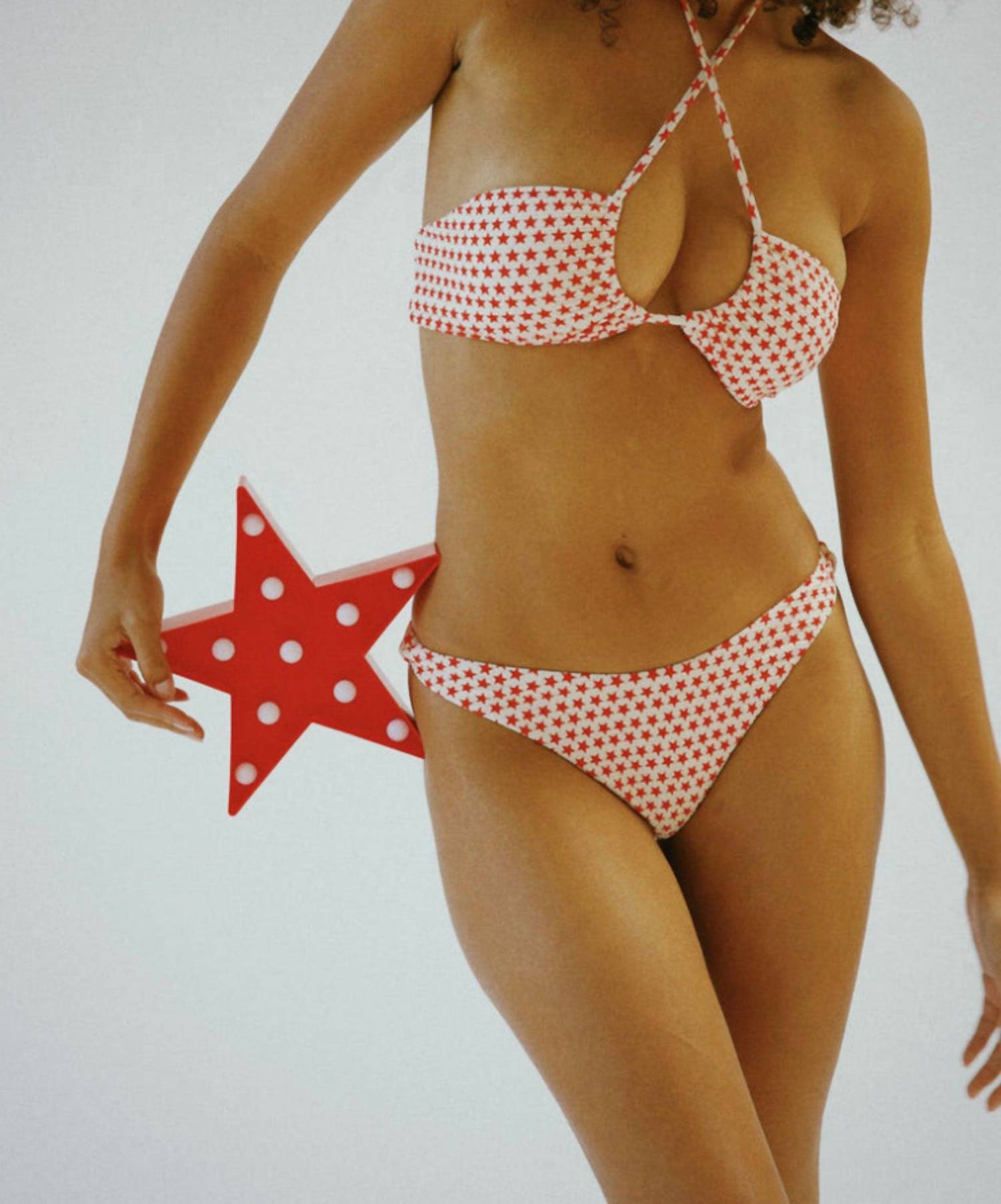 Dippin' Daisy's Amalfi Rockstar Bikini Top in red - women's swimwear - detail view