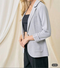 Doe And Rae - Shirred Textured Blazer