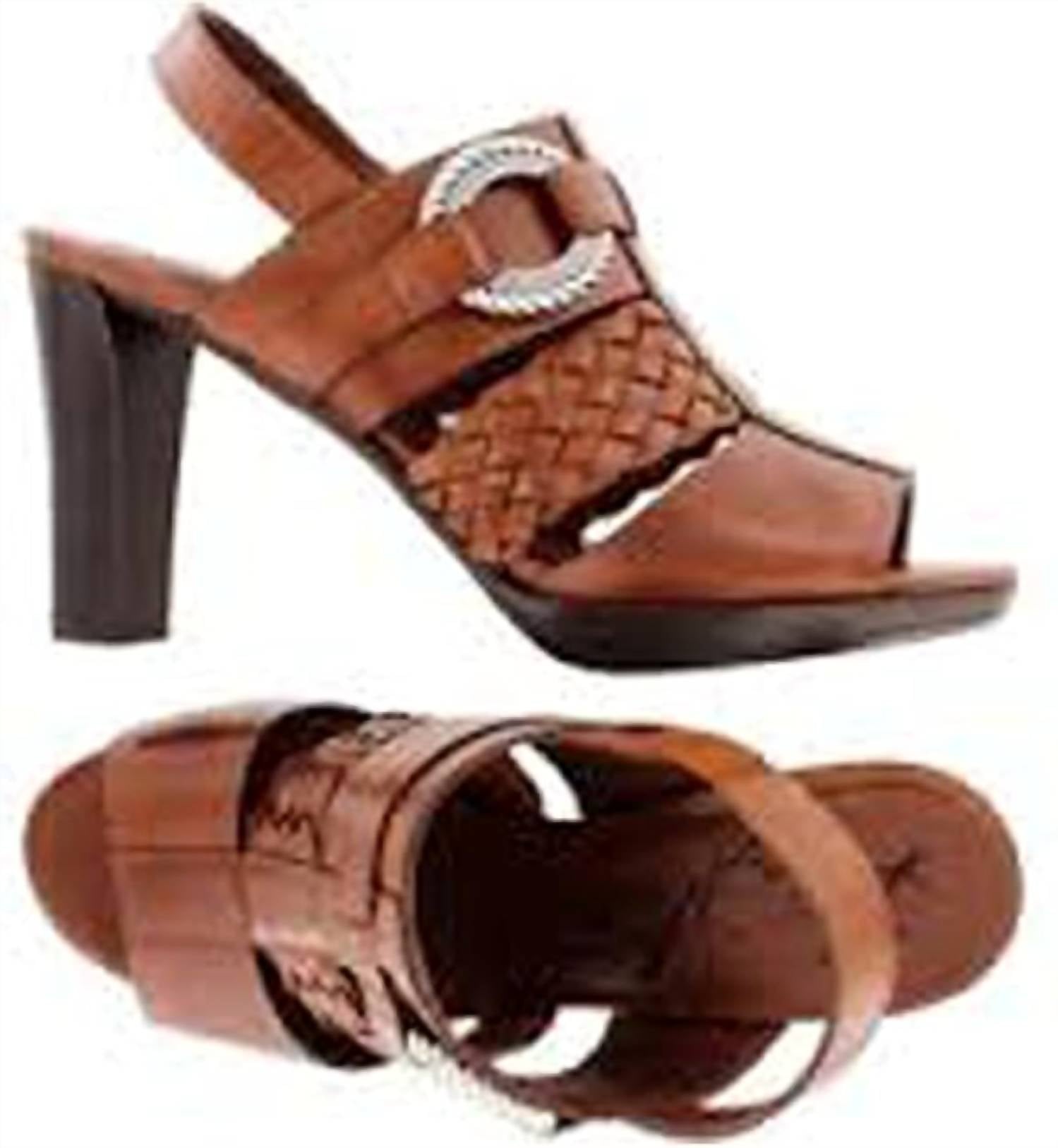 Brighton - Venti Carmel Leather Open Toe Shoe