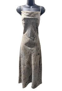 GRADE & GATHER Women's Faith Square Neckline Midi Dress in green multi - women's dress